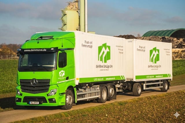 deinMove moving truck with trailer